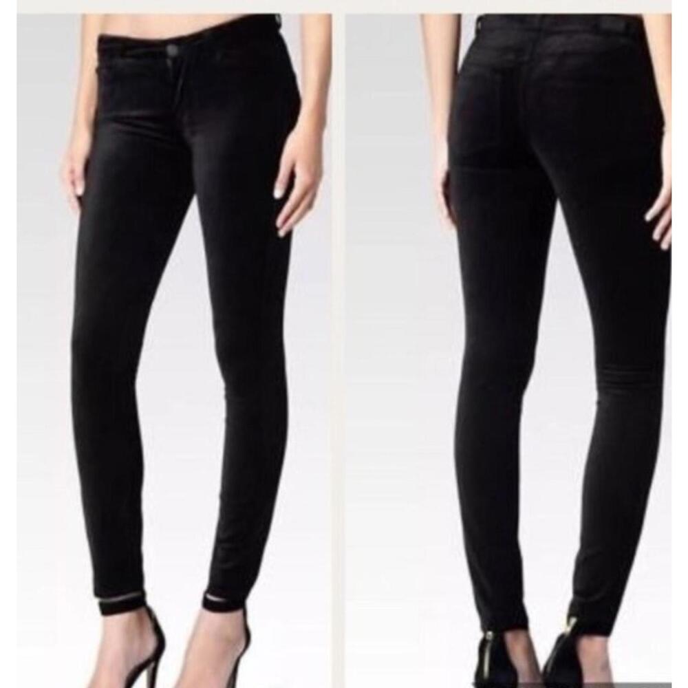 Paige Verdugo Black Velvet Jeggings Jeans Size 26